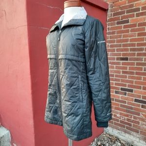 Columbia Omni-Heat Quilted Puffer Longline Plush Collar Full Zip Jacket Coat XS